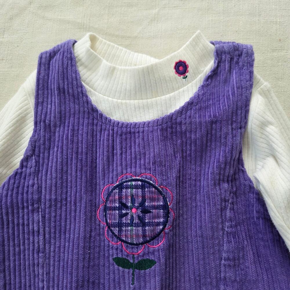 Vintage Purple Dress + Romper Set 24 months - Picture 2 of 5